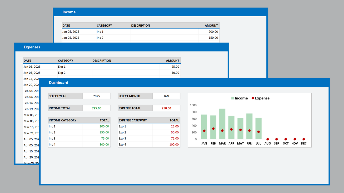 Excel Income Expense Tracker