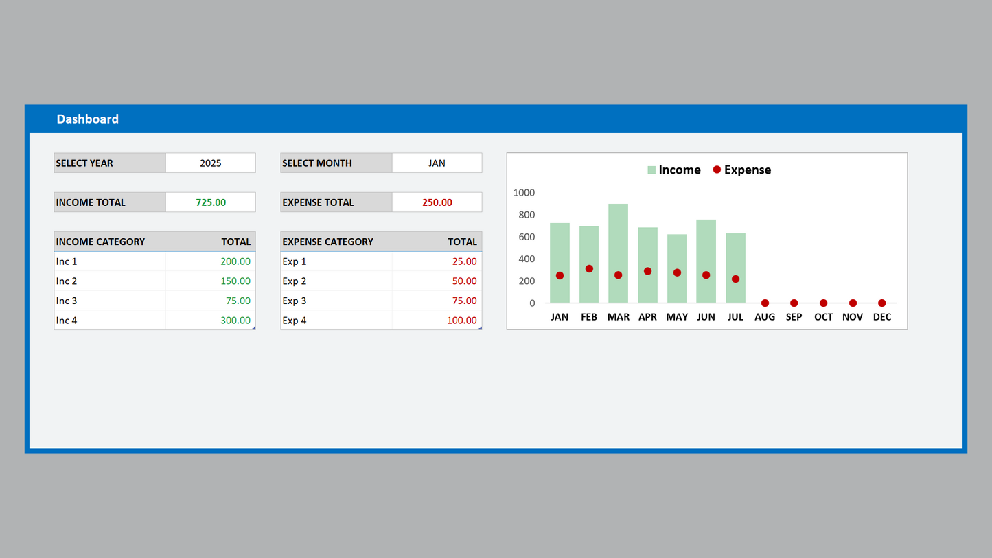 Excel Income Expense Tracker