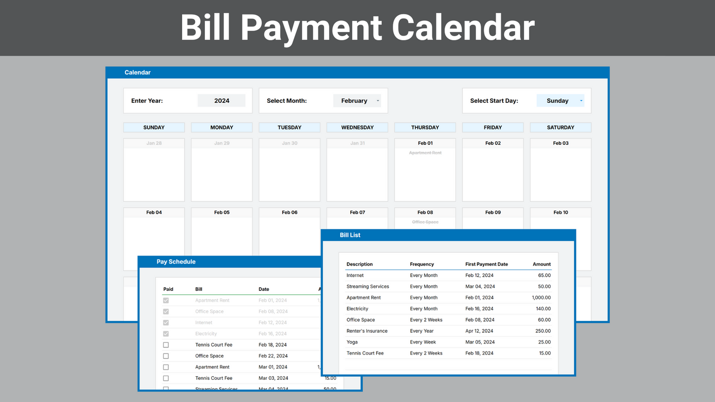 Google Sheets Personal Organization Bundle