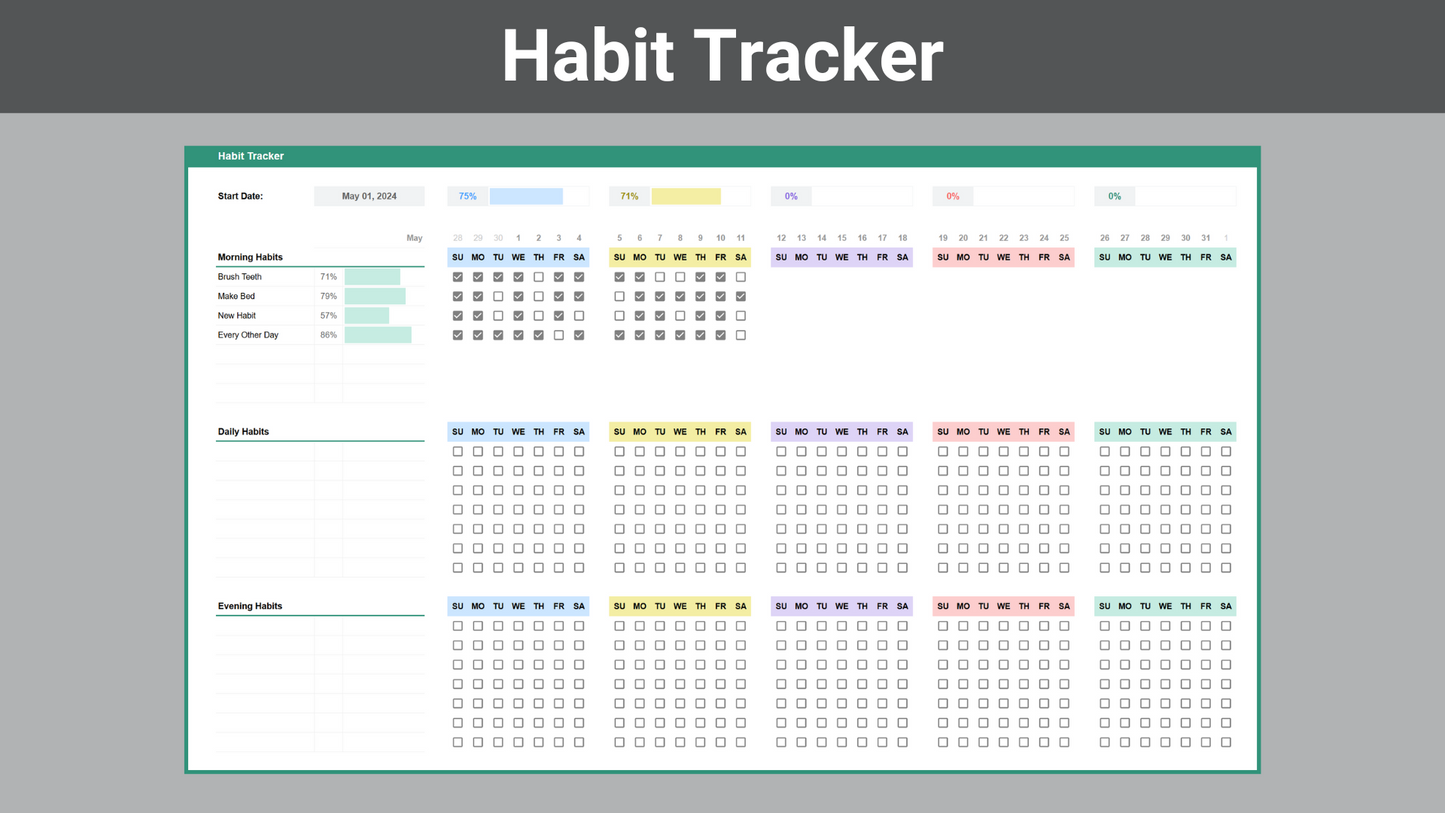 Google Sheets Personal Organization Bundle