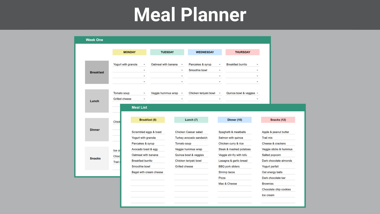 Google Sheets Personal Organization Bundle