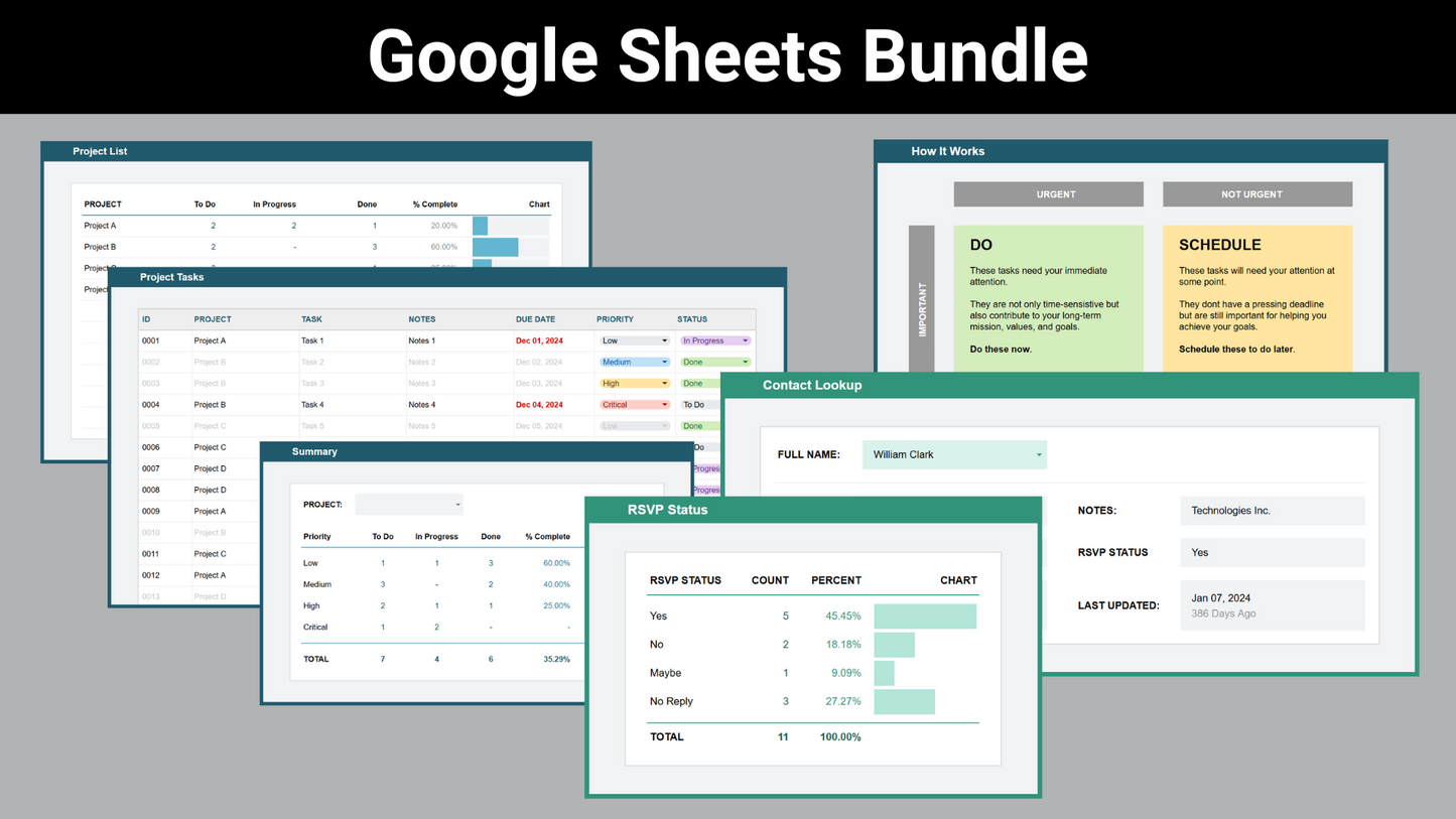 Google Sheets Personal Organization Bundle | All-Star