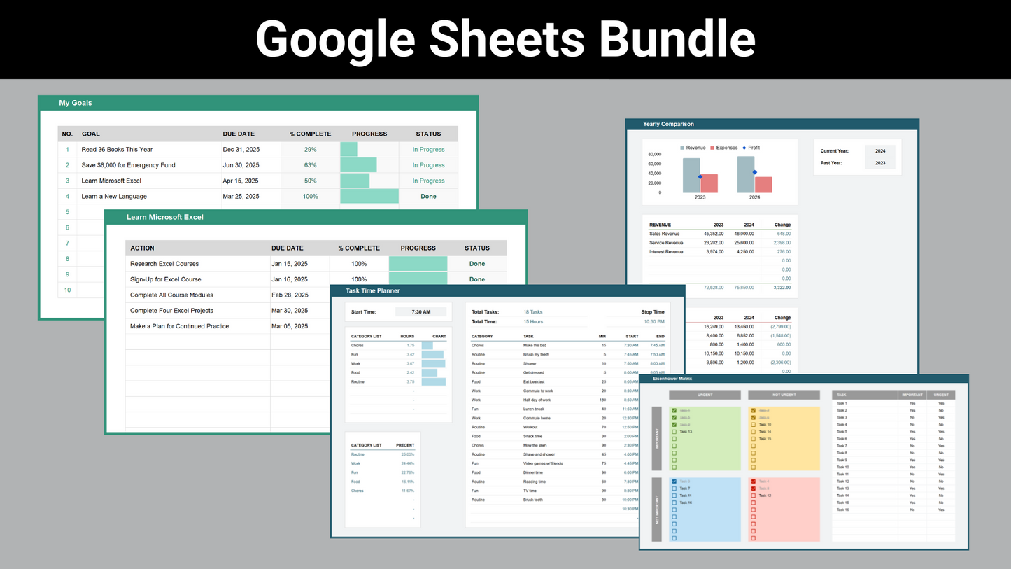 Google Sheets Small Business Bundle | Premium