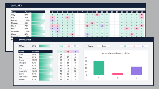 Excel Attendance Tracker