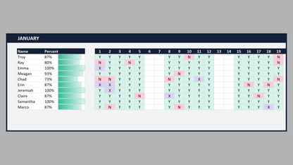 Excel Attendance Tracker