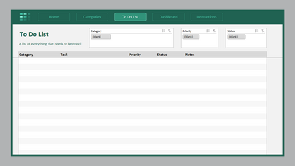 Excel Categorized To-Do List