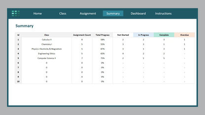 Excel Class Assignments