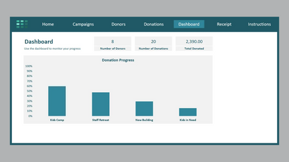 Excel Donation Tracker