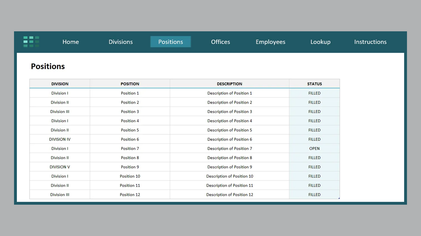 Excel Employee Directory