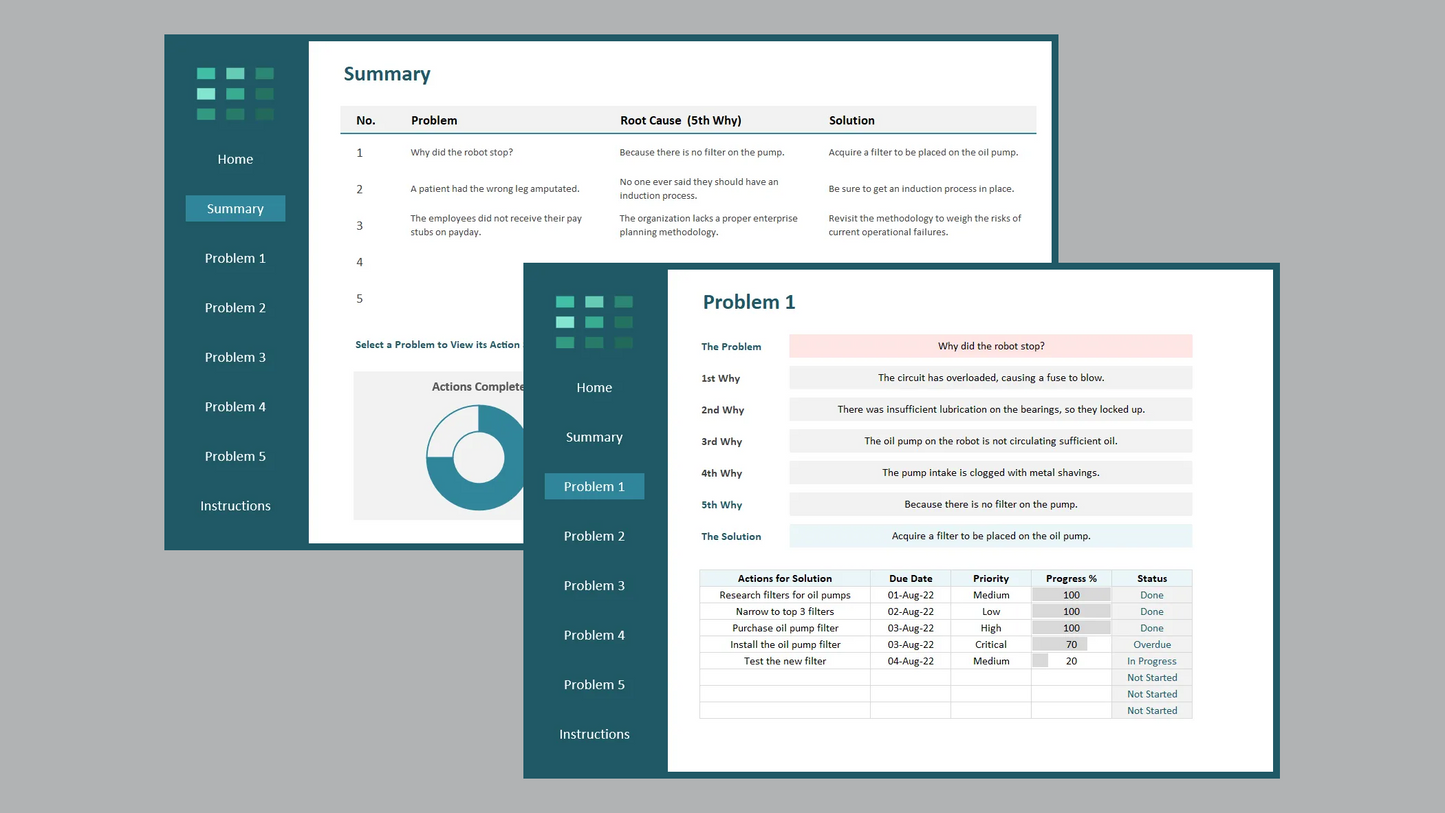 Excel Five Whys Template