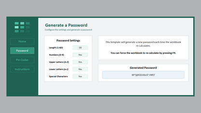 Excel Password Generator