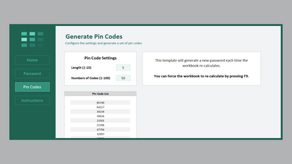 Excel Password Generator