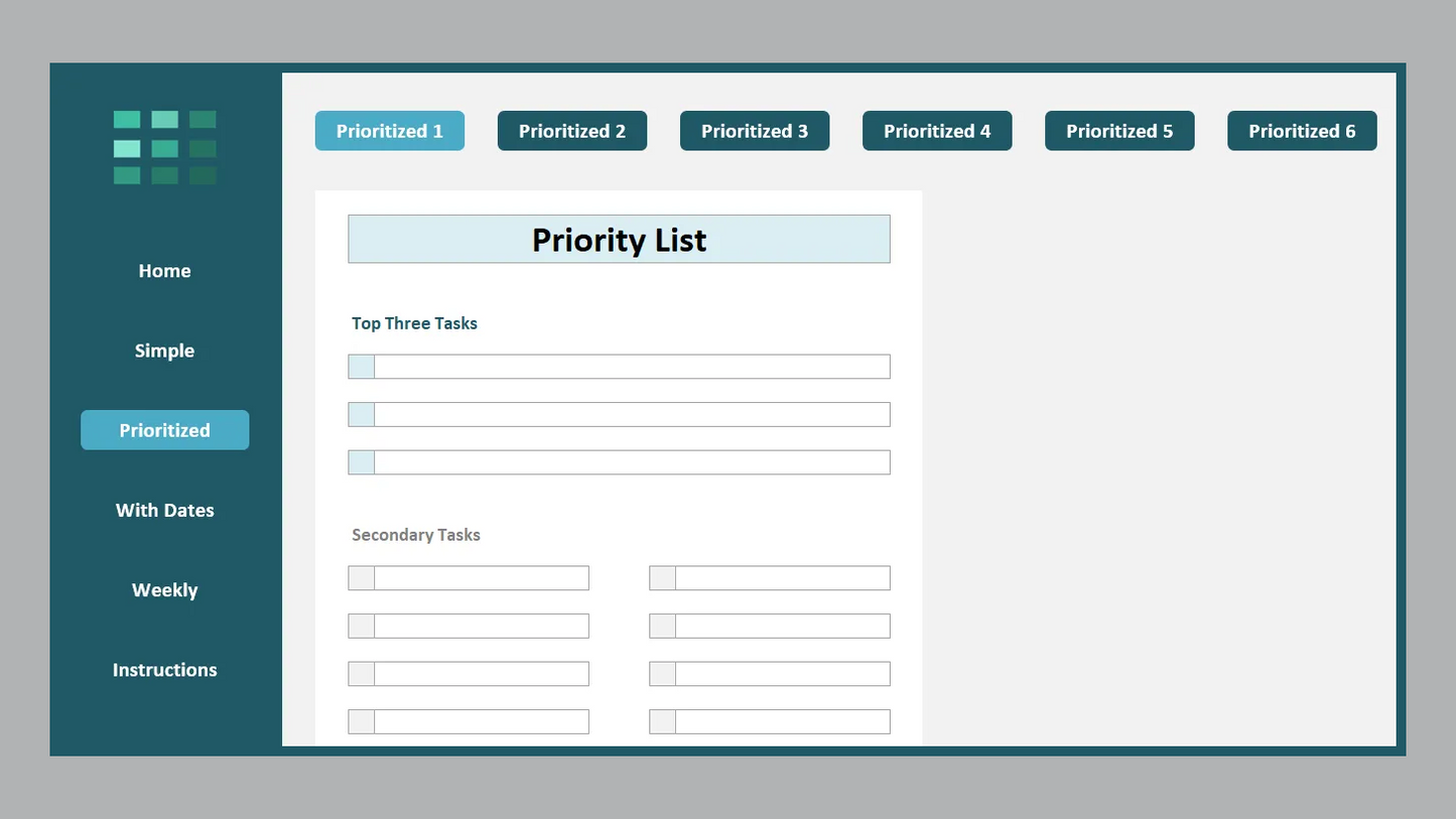 Excel Printable To-Do List