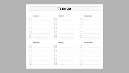 Excel Printable To-Do List