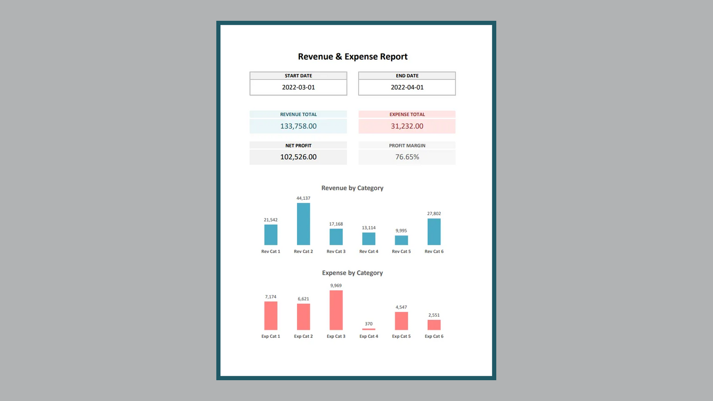 Excel Revenue Expense Log