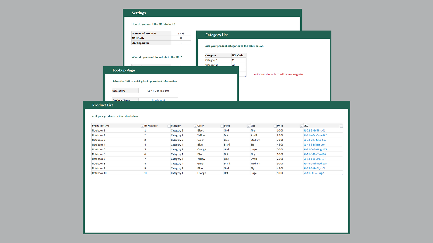 Excel SKU Generator