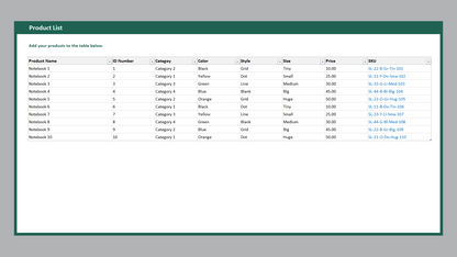 Excel SKU Generator