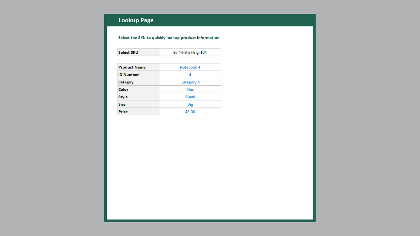 Excel SKU Generator