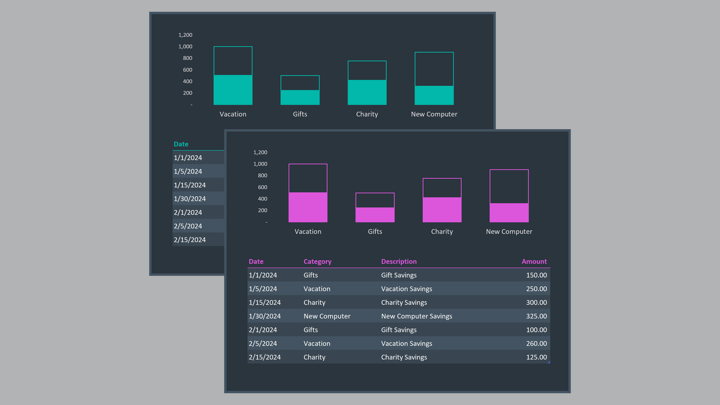 Excel Savings Tracker