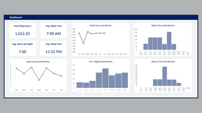 Excel Sleep Log