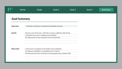 Excel SMART Goals