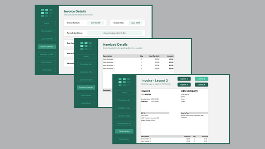 Excel Standard Invoice Template