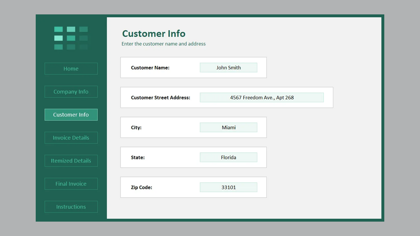 Excel Standard Invoice Template