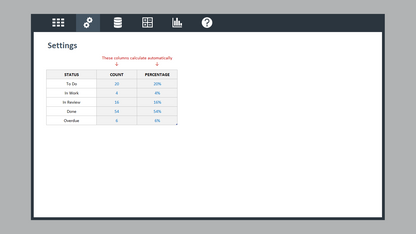 Excel Task Dashboard