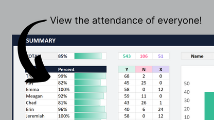 Excel Attendance Tracker