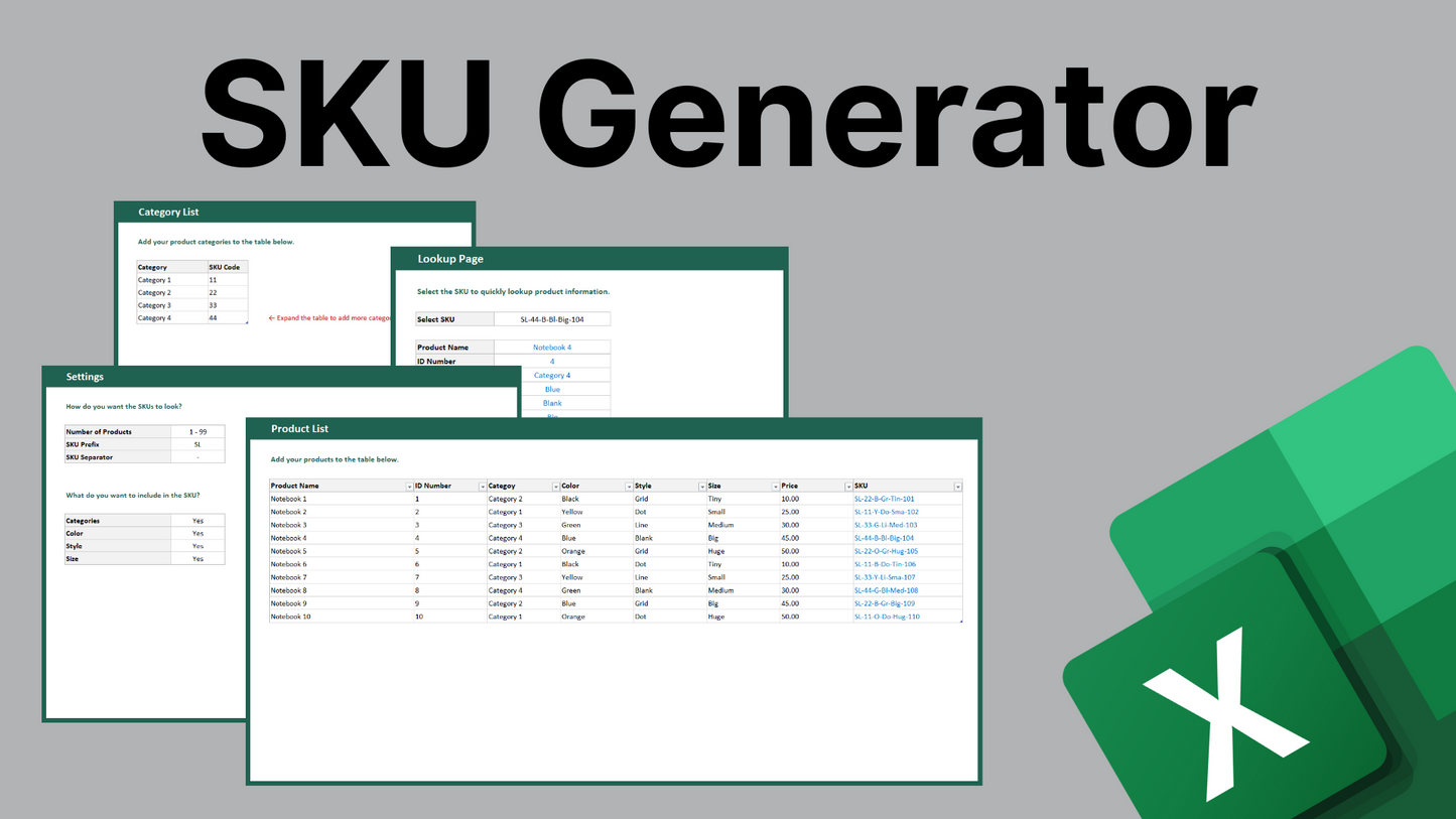 Excel SKU Generator