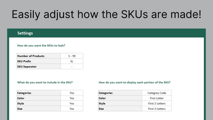 Excel SKU Generator