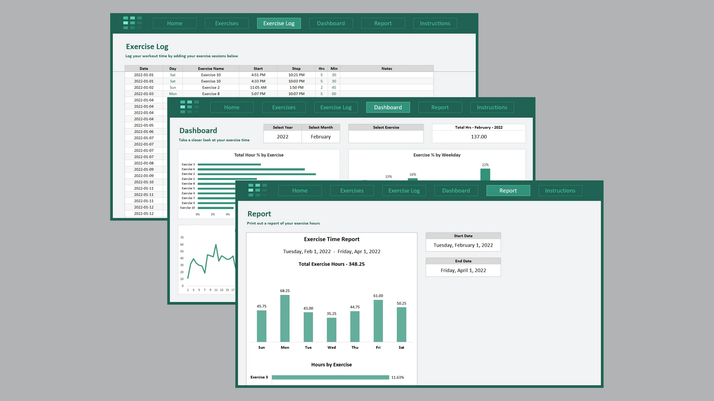 Excel Exercise Log