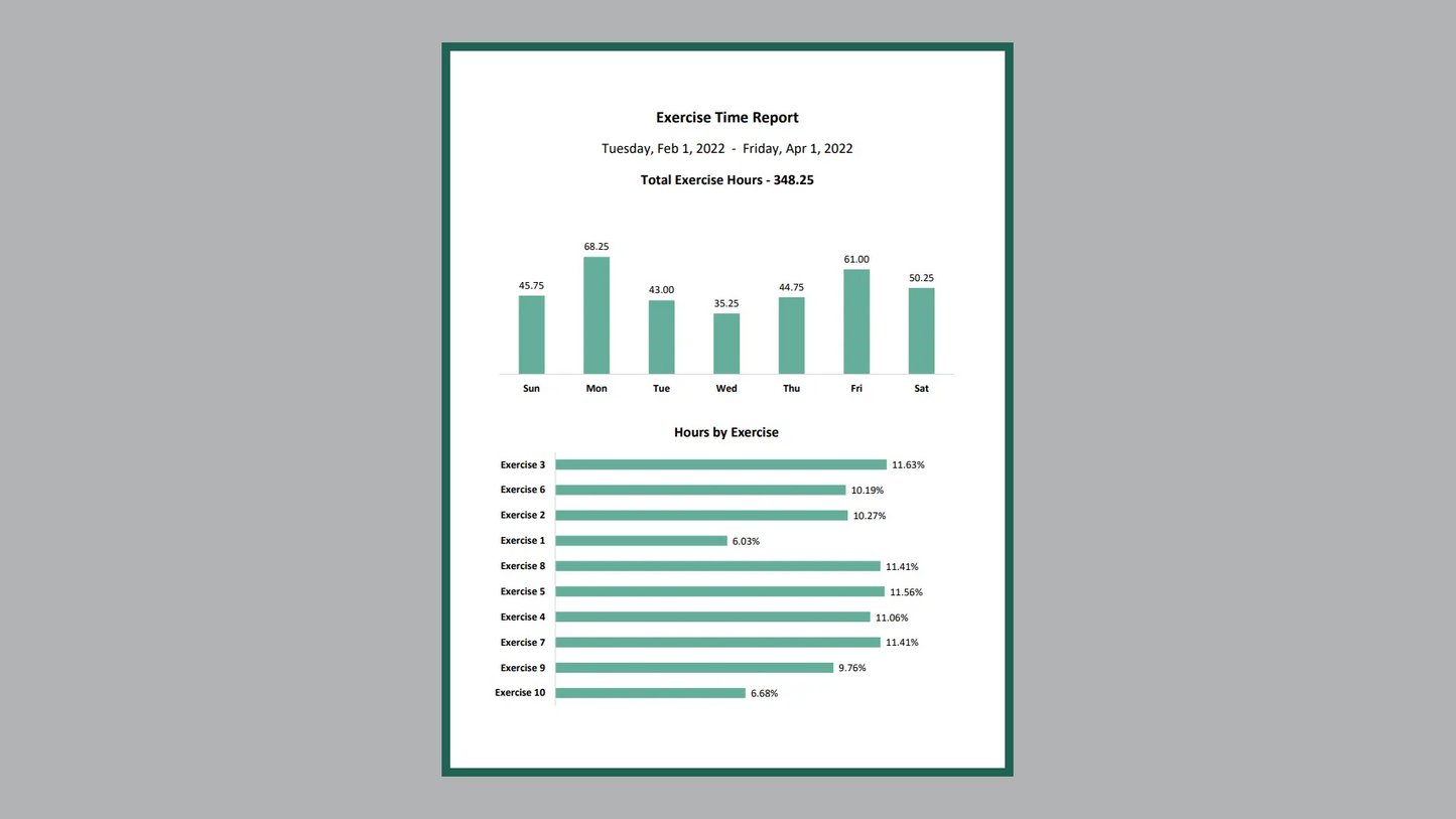 Excel Exercise Log