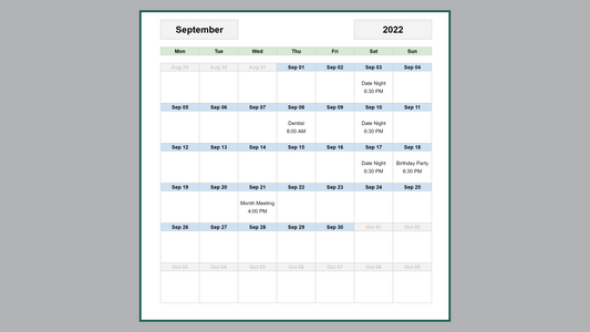 Google Sheets Appointment Calendar