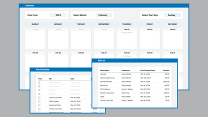 Google Sheets Bill Payment Calendar