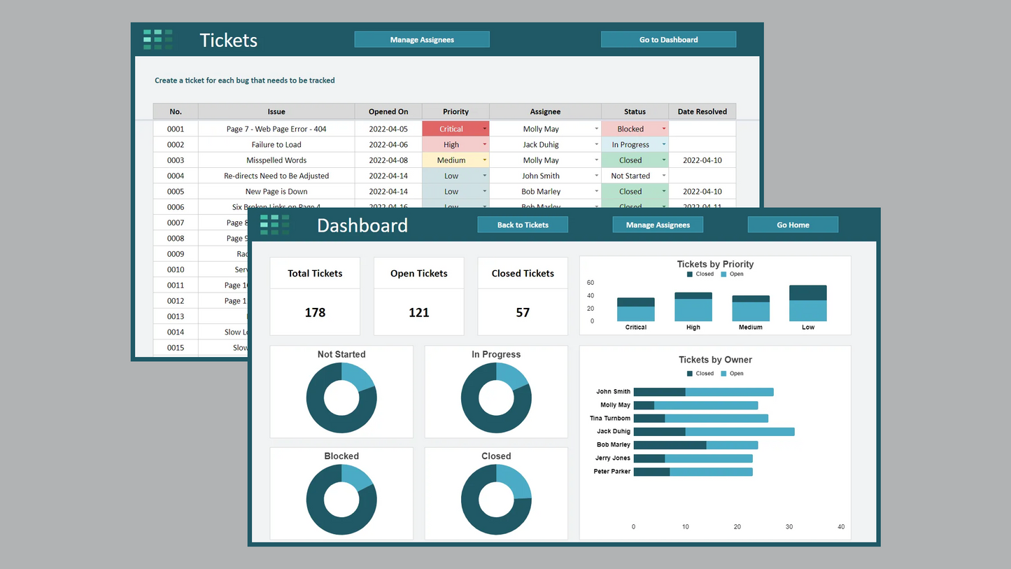 Google Sheets Bug Tracker