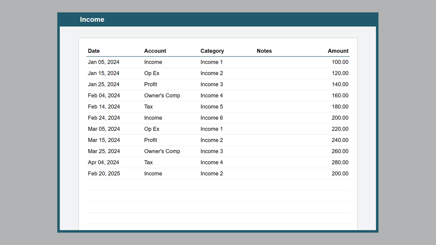 Google Sheets Cash Flow Manager