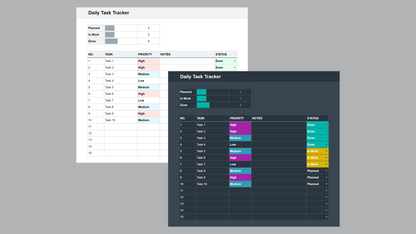 Google Sheets Daily Task Tracker