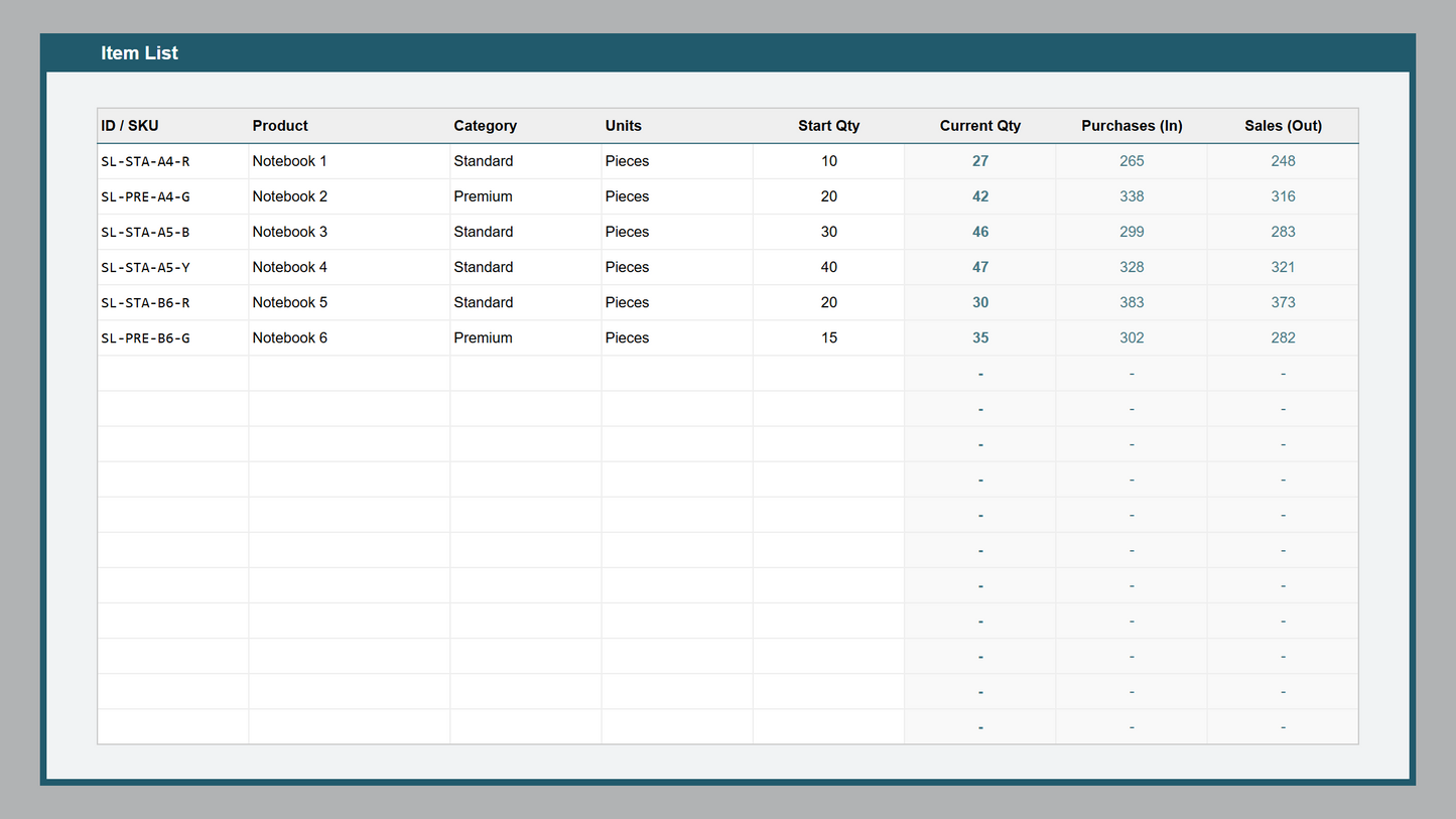 Google Sheets Inventory Manager