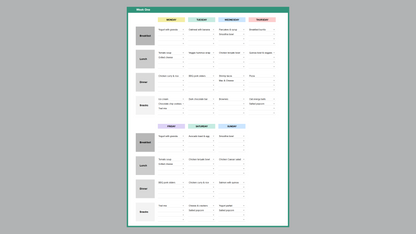 Google Sheets Meal Planner