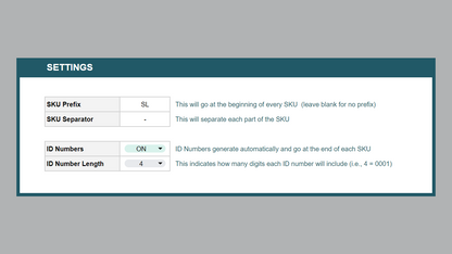 Google Sheets SKU Generator