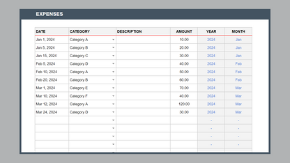 Google Sheets Simple Bookkeeping