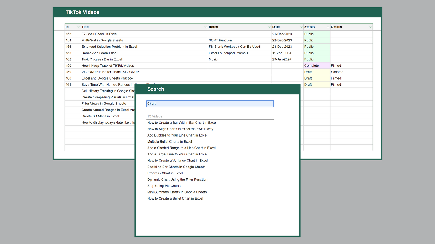 Google Sheets Social Media Tracker