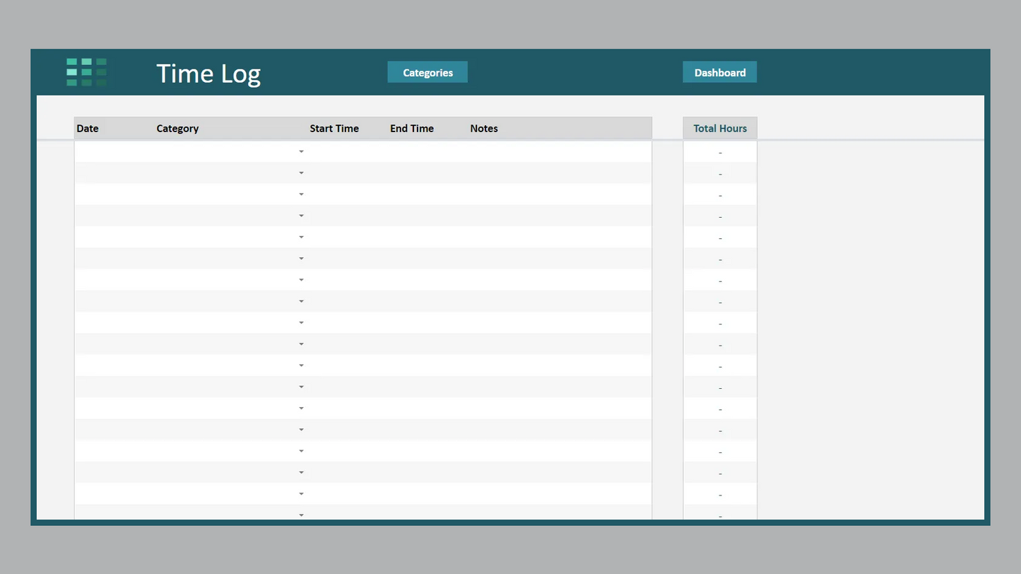 Google Sheets Time Log