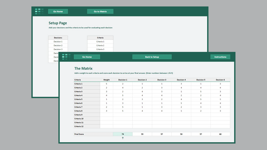 Google Sheets Decision Matrix