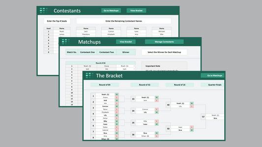 Google Sheets Tournament Bracket 64