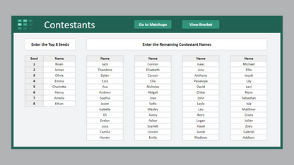 Google Sheets Tournament Bracket 64