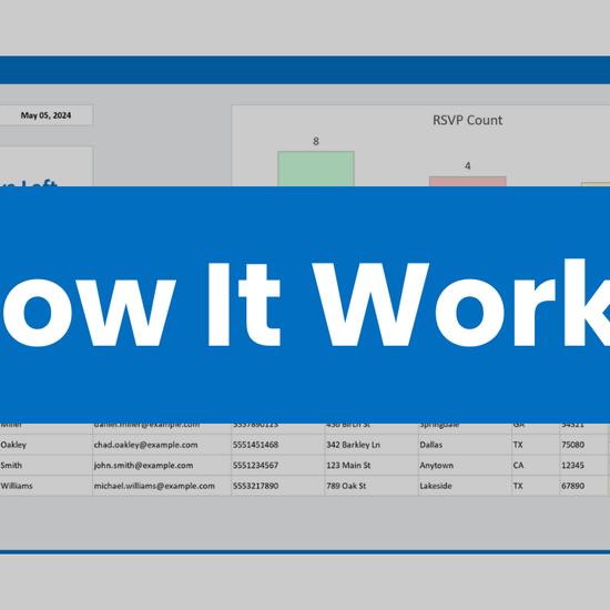 Video showing how to use the Excel RSVP Tracker